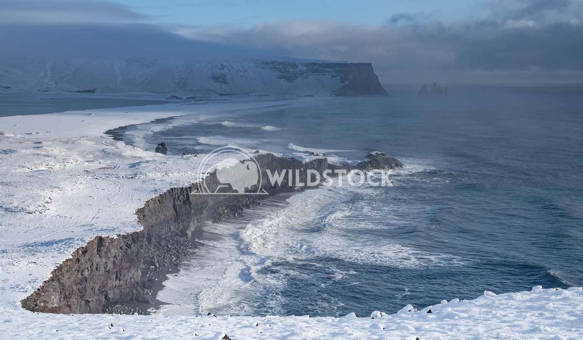 Cape Dyrholaey, Iceland 2 Alexander Ludwig Panoramic image of the coastal landscape of Cape Dyrholaey on a winter day wi