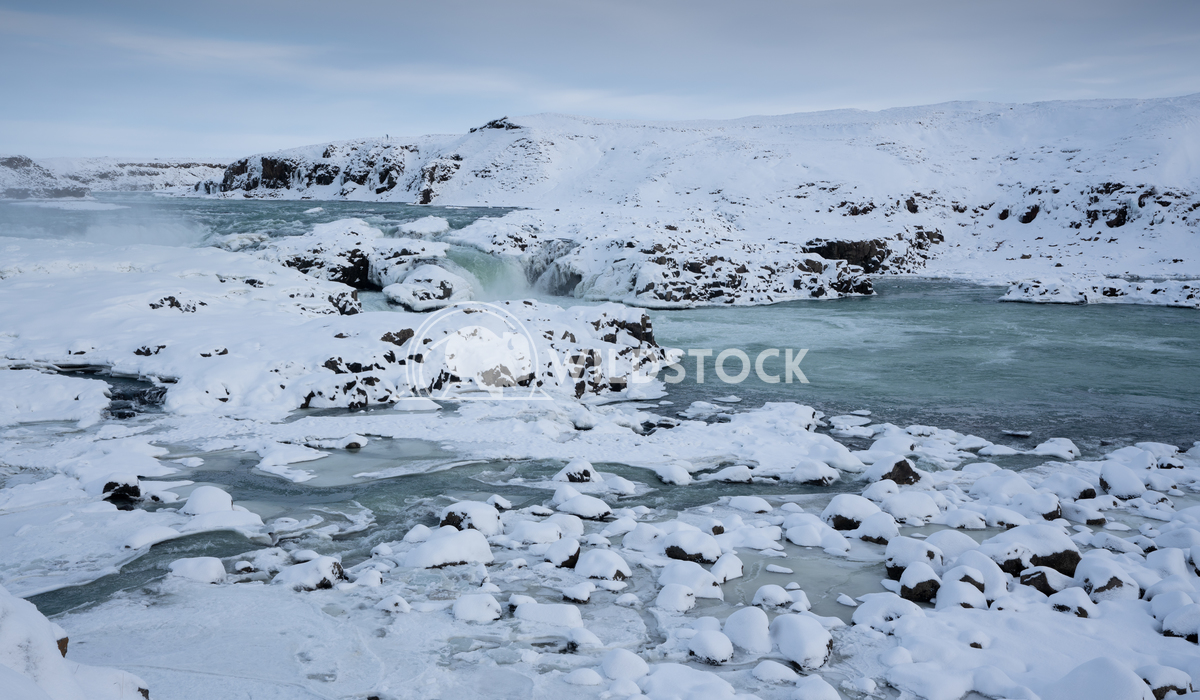 Urridafoss, Iceland, Europe 4 Alexander Ludwig Panoramic image of the frozen waterfall Urridafoss, Iceland, Europe