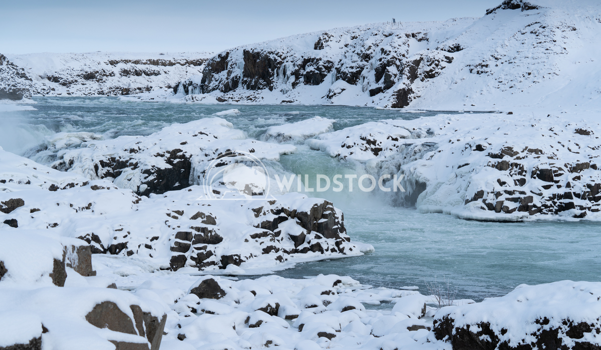 Urridafoss, Iceland, Europe 5 Alexander Ludwig Panoramic image of the frozen waterfall Urridafoss, Iceland, Europe