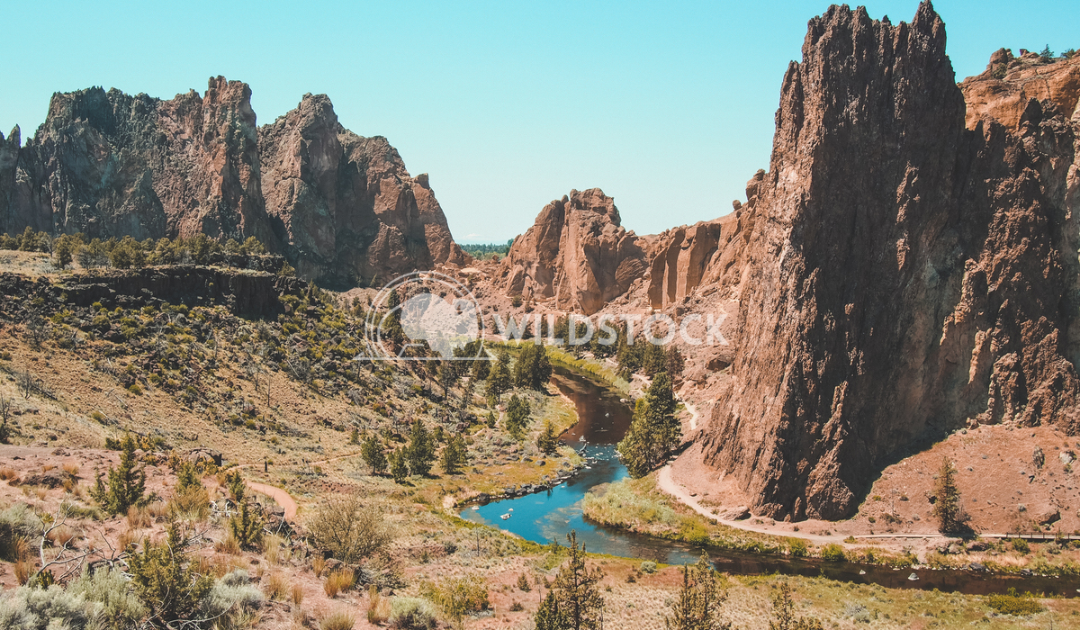 Smith Rock Overview, landscape Carolyne Vowell Landscape view of Smith Rock State Park visitors overview.
