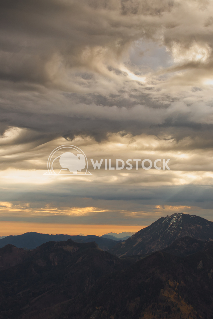Stormy Mountain Sunset Florian Zacherl The image shows a dramatic mountain landscape under a sky covered with impressive